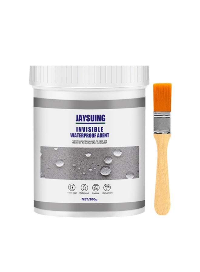 Jaysuing Invisible Waterproof Agent - Multipurpose Bathroom Clear Waterproof Glue With Brush, A Stronger Layer to Protect Bathroom Roof Bedroom Kitchen Crack and Water Leakage Problem 300g - Image 1