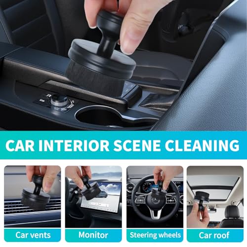 IPELY Tire Shine Brush, Tire Dressing Brush with Storage Base, High Density Bristles Tire Shine Applicator Brush for Auto Detailing - Image 4