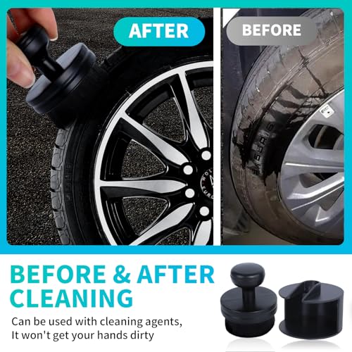 IPELY Tire Shine Brush, Tire Dressing Brush with Storage Base, High Density Bristles Tire Shine Applicator Brush for Auto Detailing - Image 3