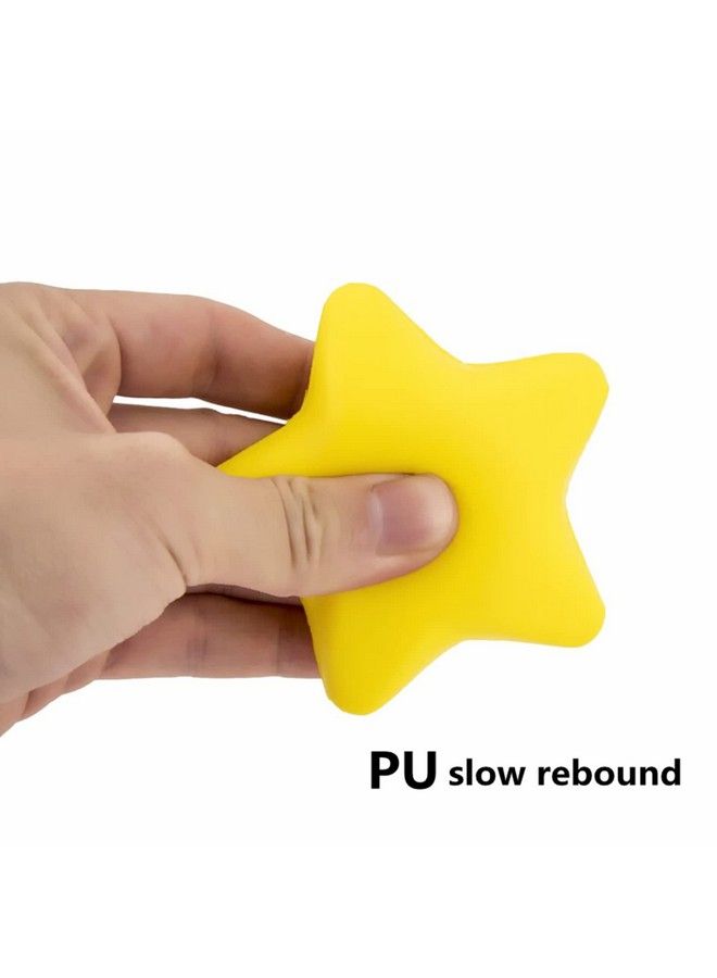 Odowalker Stress Relief Balls 3 Inch Odowalker 20Pcs Star Stress Ball Stress Squeeze Neon Yellow Stars Mini Foam Balls For School Carnival Reward Party Bag Gift Fillers - Image 5
