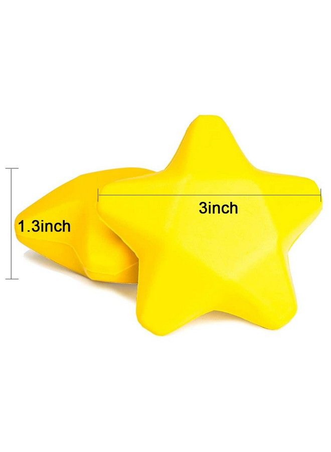 Odowalker Stress Relief Balls 3 Inch Odowalker 20Pcs Star Stress Ball Stress Squeeze Neon Yellow Stars Mini Foam Balls For School Carnival Reward Party Bag Gift Fillers - Image 3