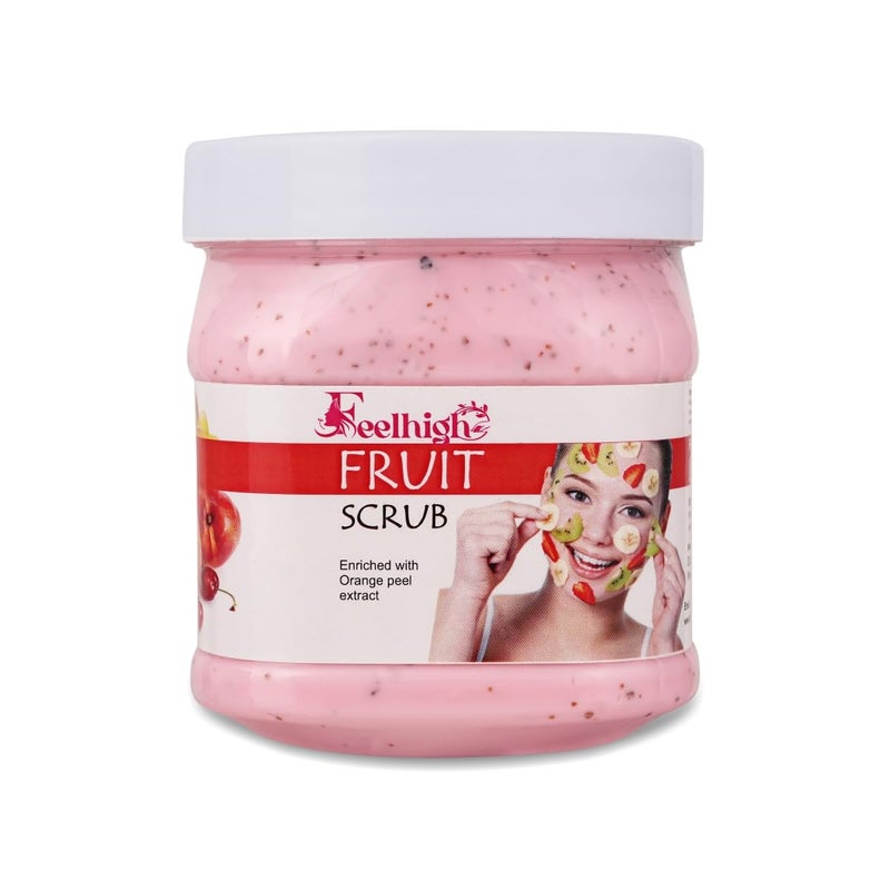 Feelhigh Exfoliating  Refreshing Face And Body Fruit Scrub Enriched with Orange peel extract 500ml Jar Helps to Smoothing Skin - Image 1