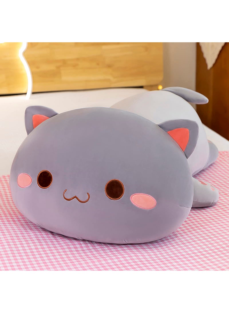 FUYU FUYU Cat Stuffed Animals  Soft Cat Plush Pillow Kawaii Kitten Stuffed Animal Toy Gifts for Kids Boys Girls Room Decor (Grey Round Eyes 15in/37cm)  - Image 5
