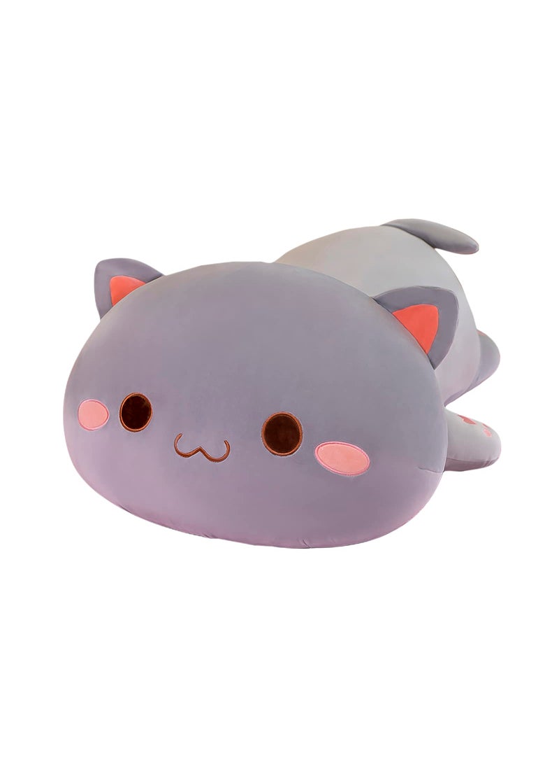 FUYU FUYU Cat Stuffed Animals  Soft Cat Plush Pillow Kawaii Kitten Stuffed Animal Toy Gifts for Kids Boys Girls Room Decor (Grey Round Eyes 15in/37cm)  - Image 1