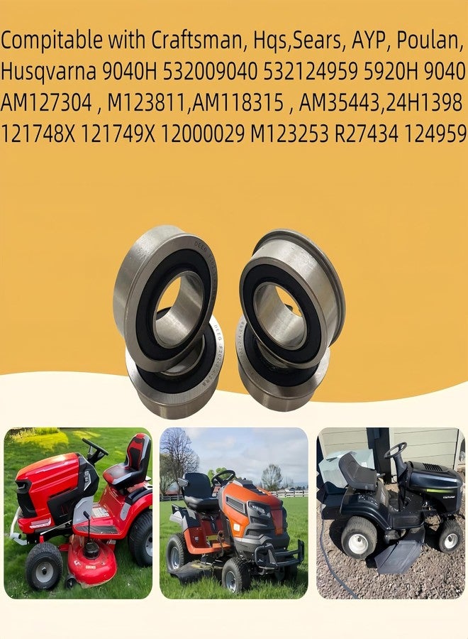 DEEG 4PCS Front Wheel Bushing to Bearing Conversion Kit Replaces Craftsman, Sears, AYP, Poulan, Husqvarna 9040H - 9040-H - OEM Upgrade - Image 3