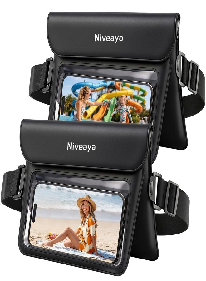 Niveaya 2 Pack Waterproof Fanny Pack for Women Men, IPX8 Waterproof Pouch Dry Belt Bag for Beach, Kayaking, Swimming, Double Space Touchscreen & Photography,Boat Travel Essentials - Image 1
