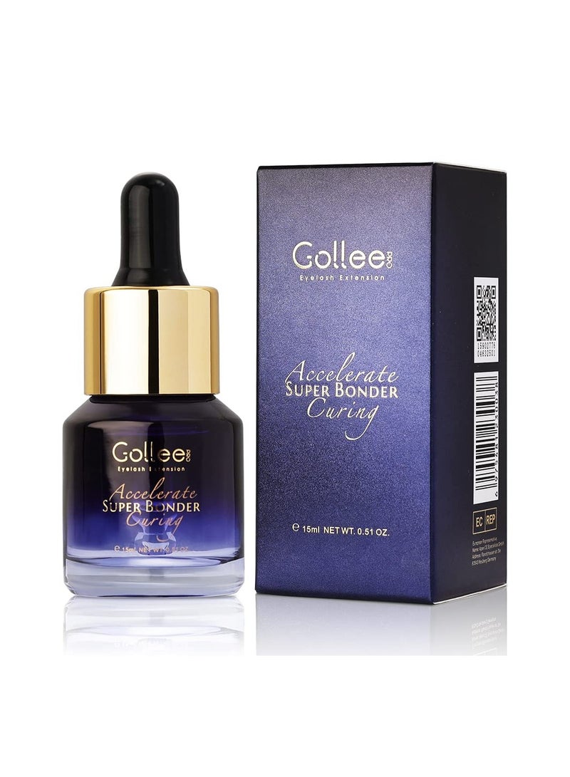 GOLLEE لاصق الرموش الفائق، لاصق سريع الجفاف للرموش الجميلة، يطيل شكل الرموش بمقدار 15 مل - Image 1