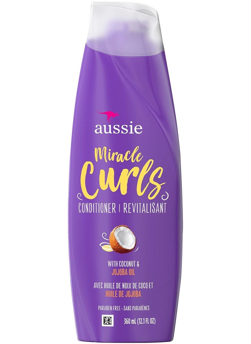 Aussie Conditioner Miracle Curls 12.1 Ounce (360ml) With Coconut And Jojoba Oil,  - Image 1