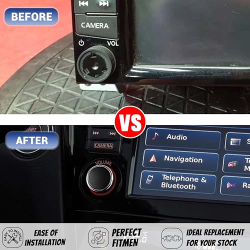 OICCTBF Radio Knob Button Volume Stereo Tuner Power Connect, Stereo Audio Volume Radio Tuner Control Switch Knob Ring for Nissan Qashqai, Juke - Image 3