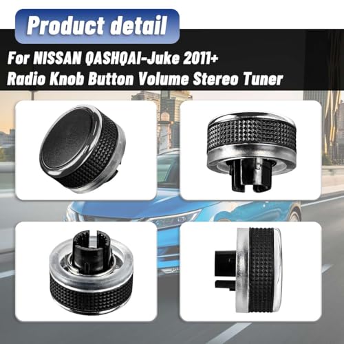 OICCTBF Radio Knob Button Volume Stereo Tuner Power Connect, Stereo Audio Volume Radio Tuner Control Switch Knob Ring for Nissan Qashqai, Juke - Image 4