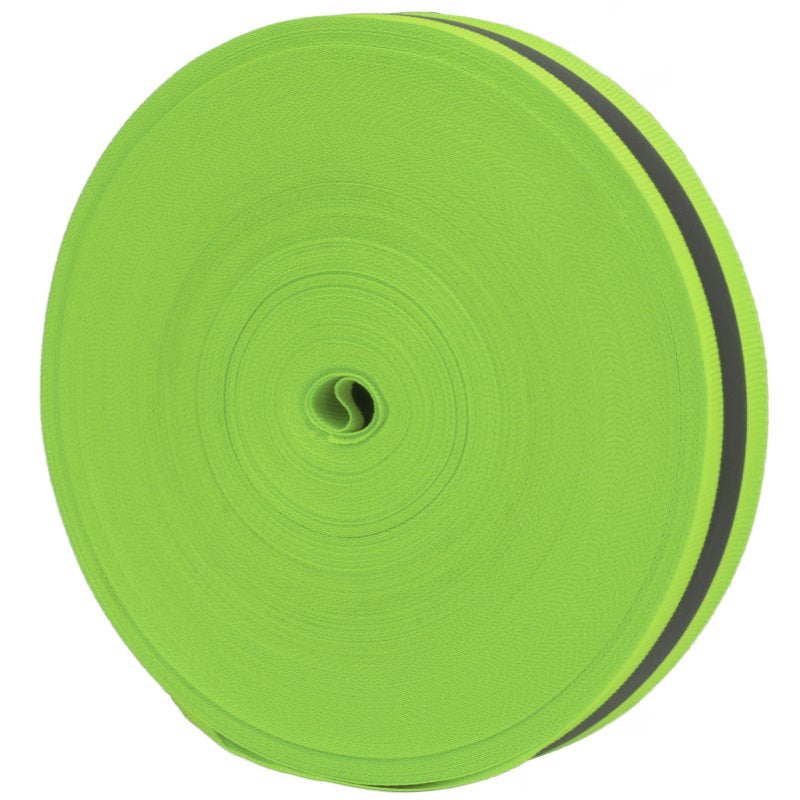 High Visibility Reflective Ribbon 1 Inch Fluorescent Green Nylon Webbing Weatherproof for Night Safety - Durable Sewing Tape for Outdoor Sports Enthusiasts DIY Pet Projects - Image 3