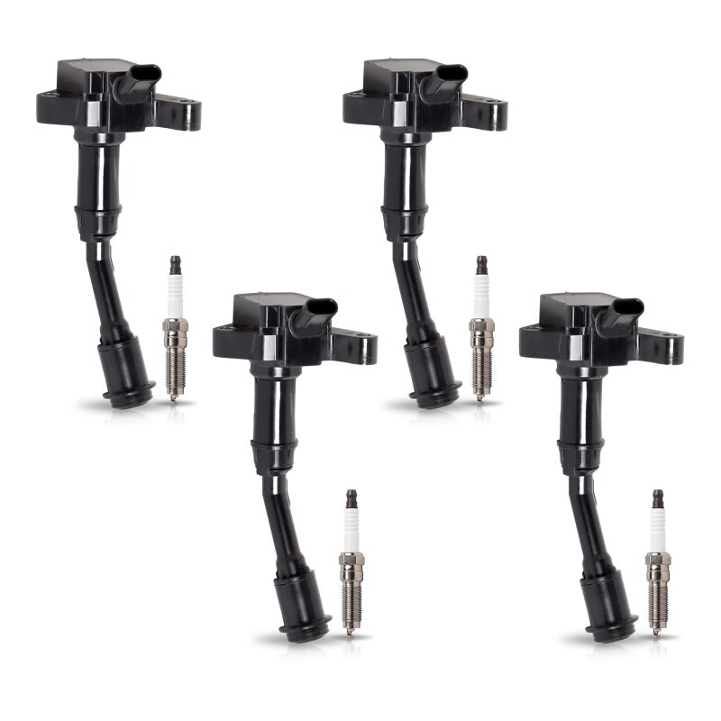 مجموعة ENA من 4 شمعات إشعال بلاتينيوم إيريديوم مع 4 حزمة لفائف إشعال متوافقة مع فورد 2014 2015 2016 2017 2018 2019 2020 فيوجن 2017 2018 2019 إيسكيب 15L L4 توربو