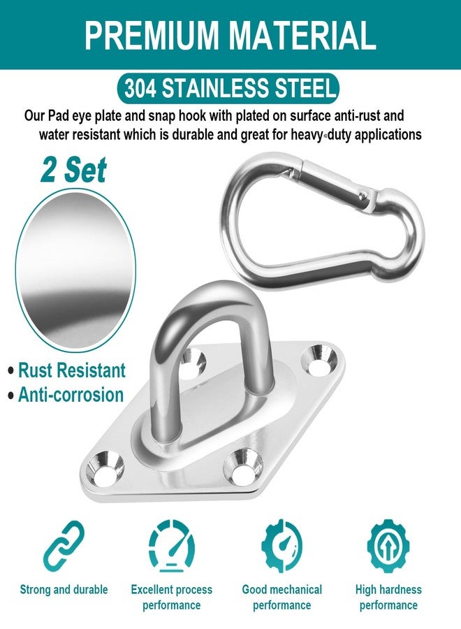 CZXNBI Heavy Duty Hammock Hanging kit - 1000 lb Capacity Swing Hooks, Ceiling Hooks for Wall/Ceiling Mount, Indoor & Outdoor - Stainless Steel (Medium) - Image 4