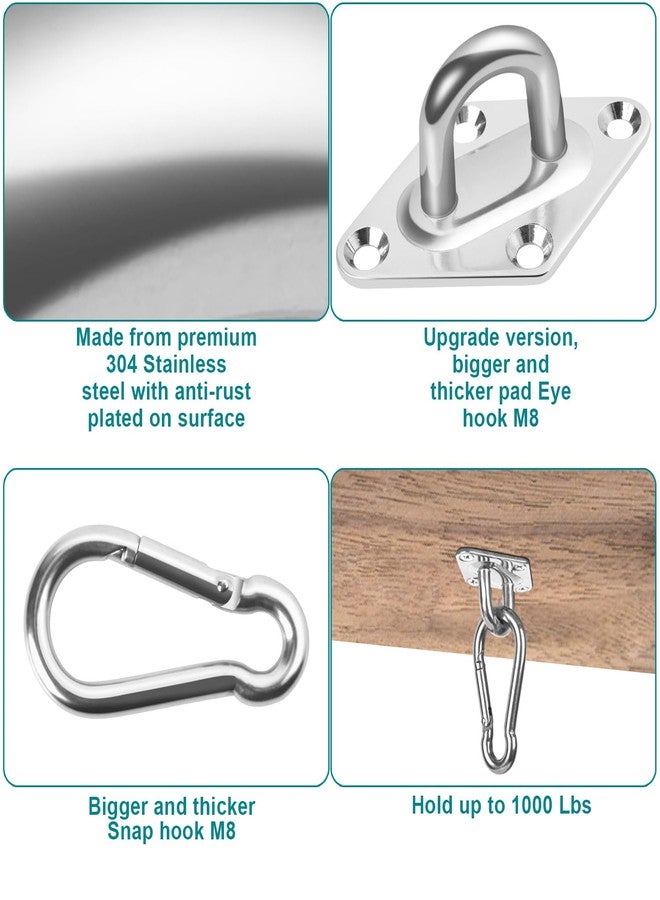 CZXNBI Heavy Duty Hammock Hanging kit - 1000 lb Capacity Swing Hooks, Ceiling Hooks for Wall/Ceiling Mount, Indoor & Outdoor - Stainless Steel (Medium) - Image 5