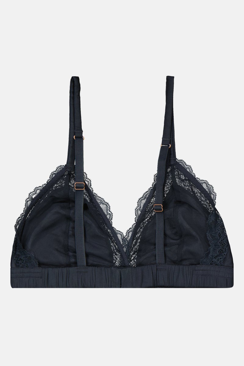 Etam Women Non Padded Lace Bra, Slate Grey - Image 2