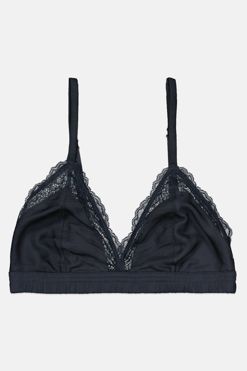 Etam Women Non Padded Lace Bra, Slate Grey - Image 1
