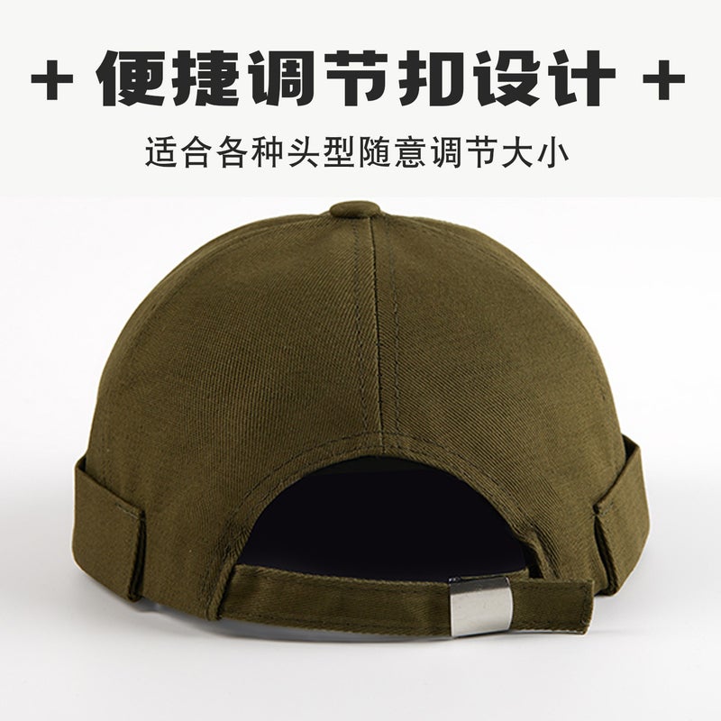 Pure Cotton Landlord Hat With Custom Printed Logo, Special Dome Anti-Hair Loss Melon Skin Work Hat For Catering Milk Tea Coffee Shop - Image 4
