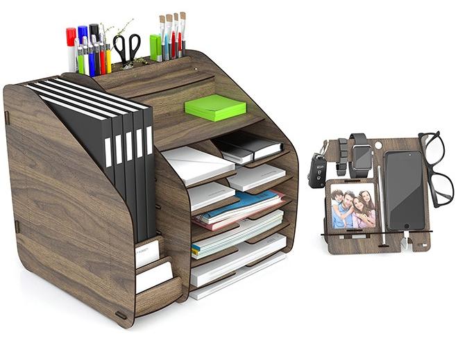 Home Canvas HC Home Canvas Cosmo Organizer (Walnut, X-Large) - Image 1