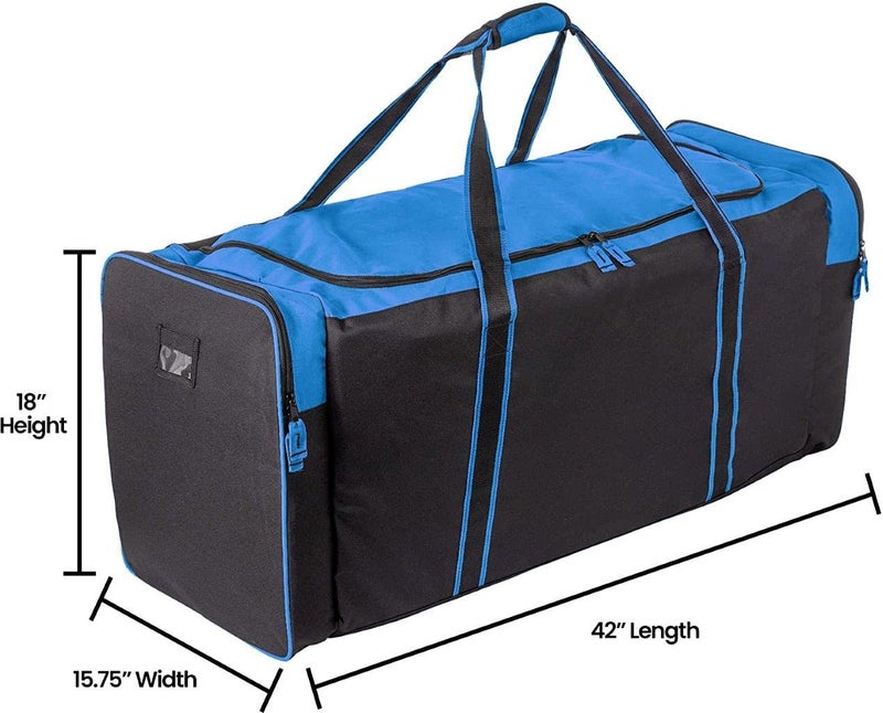 Jetstream Heavy Duty Multi Pocket Large Sports Gym Equipment 3-Pocket Travel Duffel Bag (Blue, 42-Inch) - Image 2