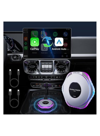 Wireless CarPlay and Android Auto Adapter, 2024 Plug & Play Magic Box for iOS 10+ and Android 11+, Includes USB-C and USB-A Cables, Easy Connection for Your Phone. - pzsku/Z3A217E7FEFDB39877619Z/45/1749012347/cb8a7443-b343-4691-9728-9b857aefdd91