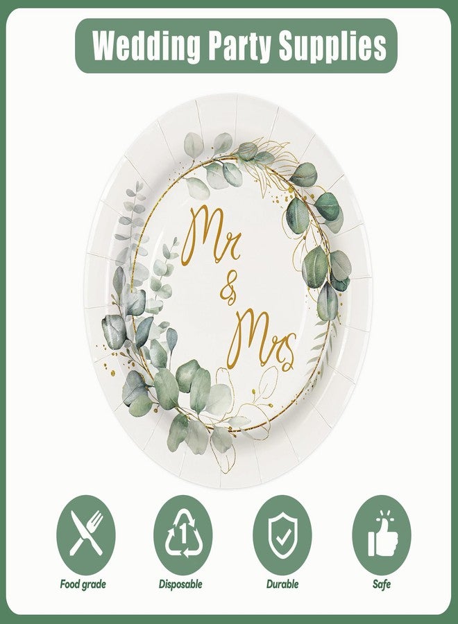 BOKFJBP 50pcs Party Plates- 7in Round Disposable Paper Plates Dinner Dessert Tableware Decorations for Spring Party Home Brunch Dinner (Mrs, 7in) - Image 3
