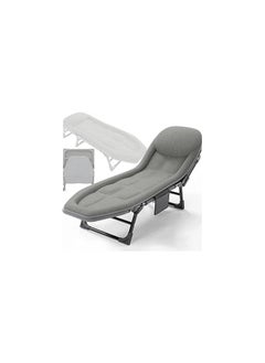 Generic Premium Folding Bed Senior, Single Bed Sized Office Lounge Chair and Bed for Nap, Portable and Accompanying Simple Military Bed Design Measuring 200x64x32cm in Light Gray, Ideal for Office or Home Use  - Image 5