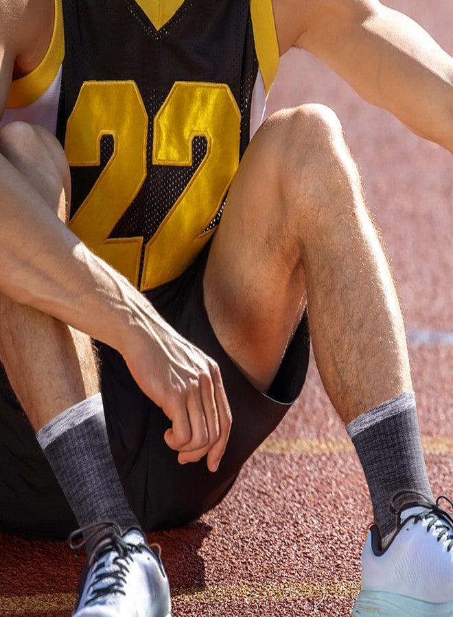 يودج جوارب YUEDGE الرجالية المبطنة للمشي لمسافات طويلة، جوارب ماصة للرطوبة، جوارب قطنية مبطنة مضادة للروائح، جوارب عمل مريحة للرجال، مقاس 9-11، 5 أزواج - Image 2