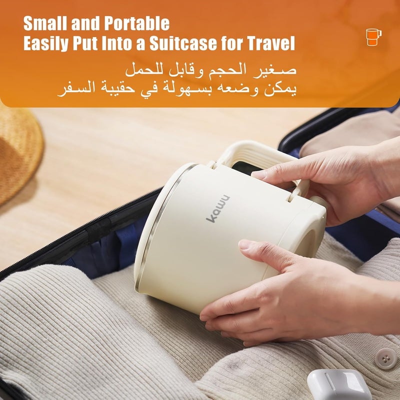 Kawu Foldable Travel Electric Kettle, 800ml Collapsible Portable Tea Kettle, 304 Stainless Steel Mini Crock Pot Electric Teapot with Auto Shut Off - Image 5