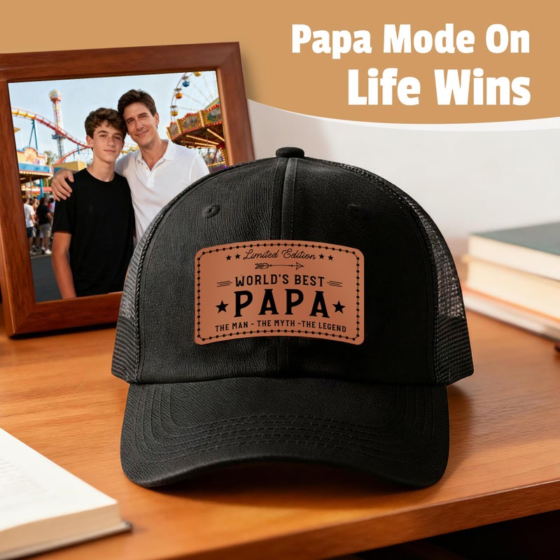 Pradnel Papa Gifts From Grandkids Papa Birthday Gifts For Men Happy Birthday Gift Ideas For Best Papas From Grandson Granddaughter Grandchildren Funny Gift Set For Christmas  Fathers Day With Hat  Wine Glass - Image 3