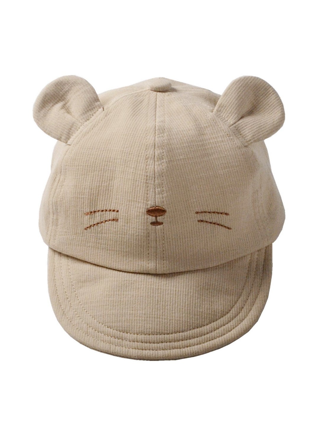 Wonder Kids durable cotton Kids Cap, Kitty Kids Caps are Perfect for Beach, Travelling and Outdoor activities, Cute Kitty design Easy to match with Clothing Styles, Beige 