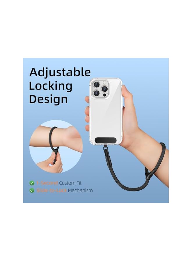 Green Tiger Hand Wrist Strap Lanyard, Adjustable Phone Wrist Strap, Universal Cell Phone Multifuctional Patch Lanyards Compatible With Most Smartphones For Women And Men (Black) - Image 2