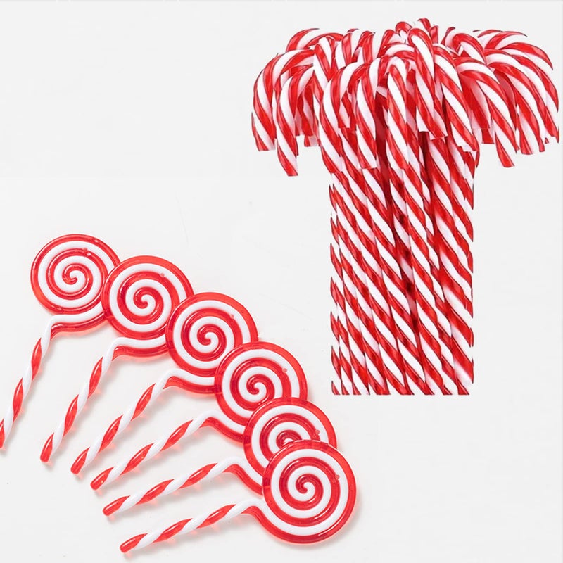 HERZWILD 22pcs Christmas Tree Candy Cane  Lollipop Ornaments  Hanging Pendants for Christmas Decorations