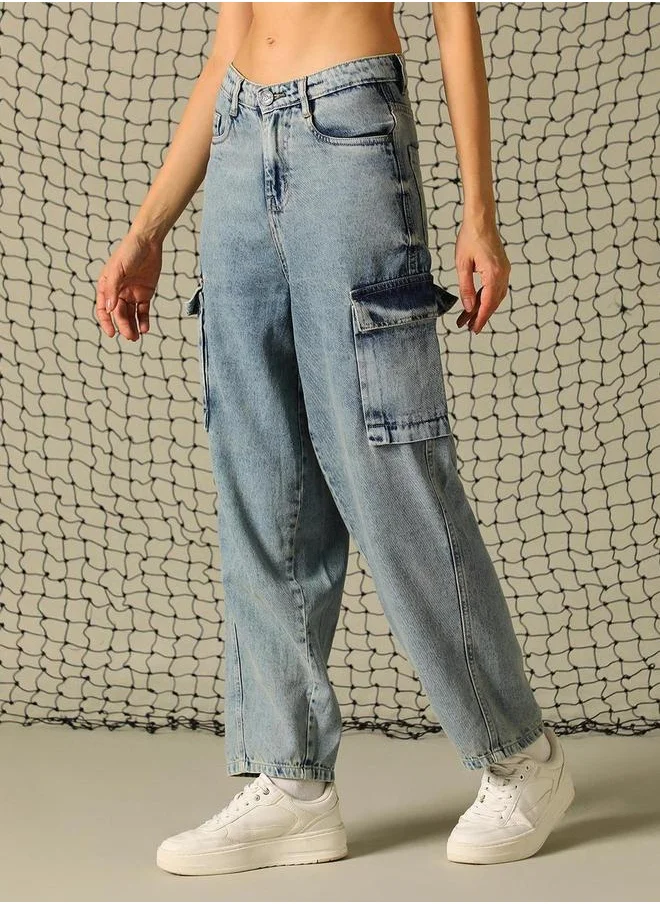 هوبرهولمي Hubberholme High Rise Mid Wash Carrot Fit Jeans