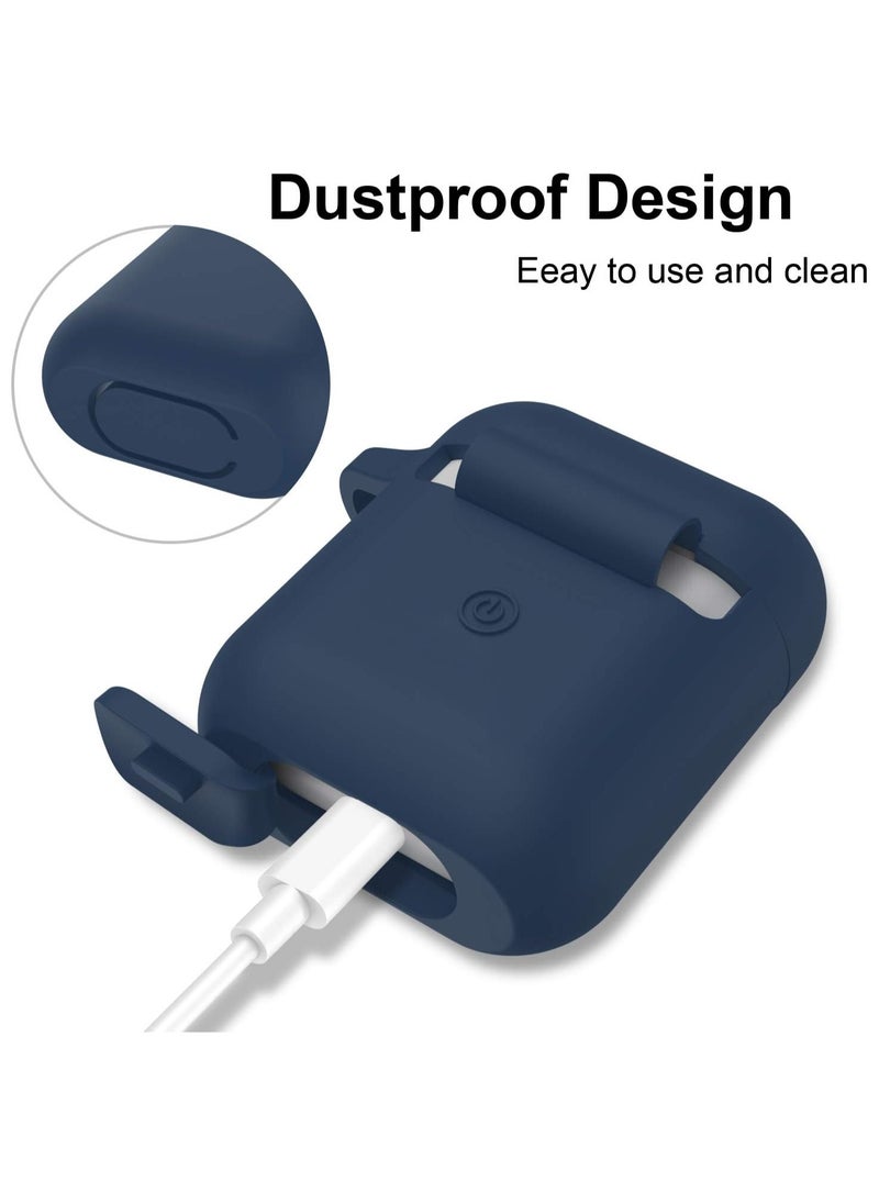 Generic - Soft Silicone Protective Cover with Cleaning kit for Apple AirPods 2nd Charging Case, Front LED Visible-Blue - Image 1