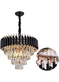 Round K9 Crystal Chandelier | Modern Chandelier Light Fixture For Hallway, Living Room, Hotel & 500Mm Black Gold Chandelier - Modern Living Room Jhumar With K9 Crystal Or 5 Tier Led Light. - pzsku/Z3A21D18C3778B4C29C6BZ/45/_/1722968737/ecc28e4b-c63d-48da-b3d2-e99db4892ddd