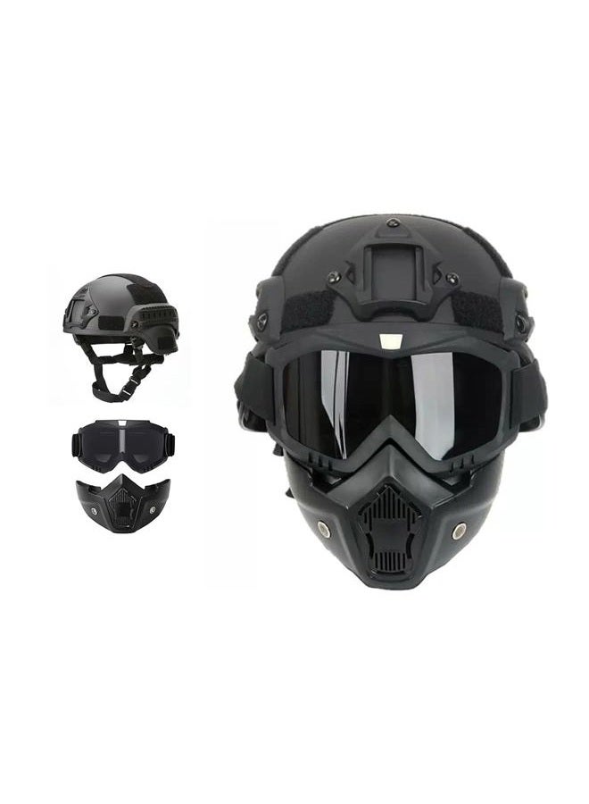LEJUNJIE MICH Tactical Helmets with Detachable Face Mask Goggles for Airsoft, Paintball and Hunting - Perfect for Outdoor Activities - Image 1