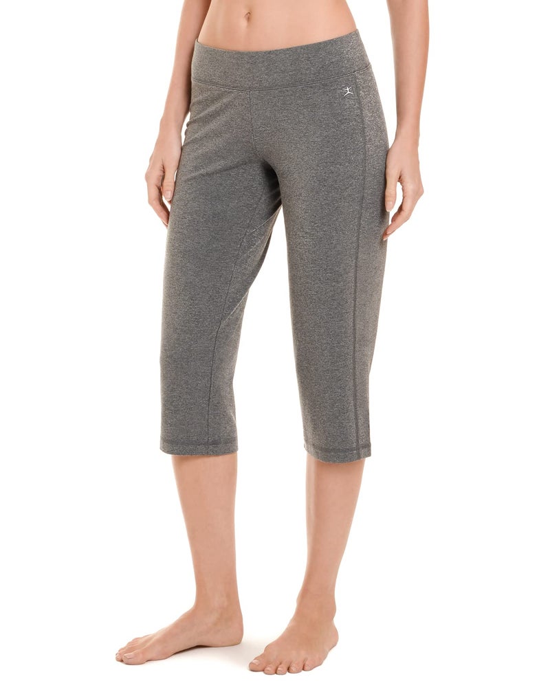 Danskin Women's Sleek Fit Yoga Crop Pant, Charcoal, 2X - Image 2