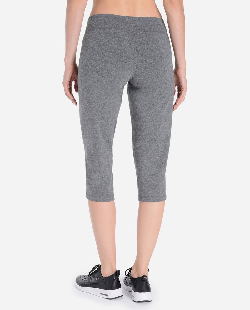 Danskin Women's Sleek Fit Yoga Crop Pant, Charcoal, 2X - Image 5