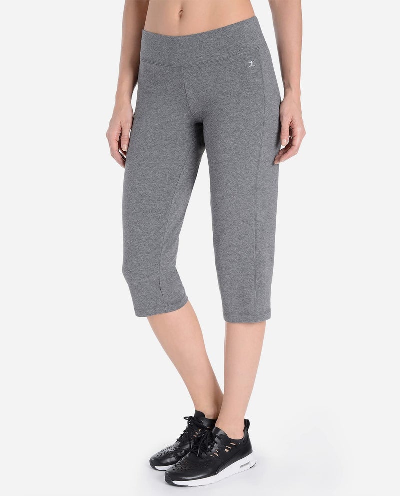 Danskin Women's Sleek Fit Yoga Crop Pant, Charcoal, 2X - Image 4