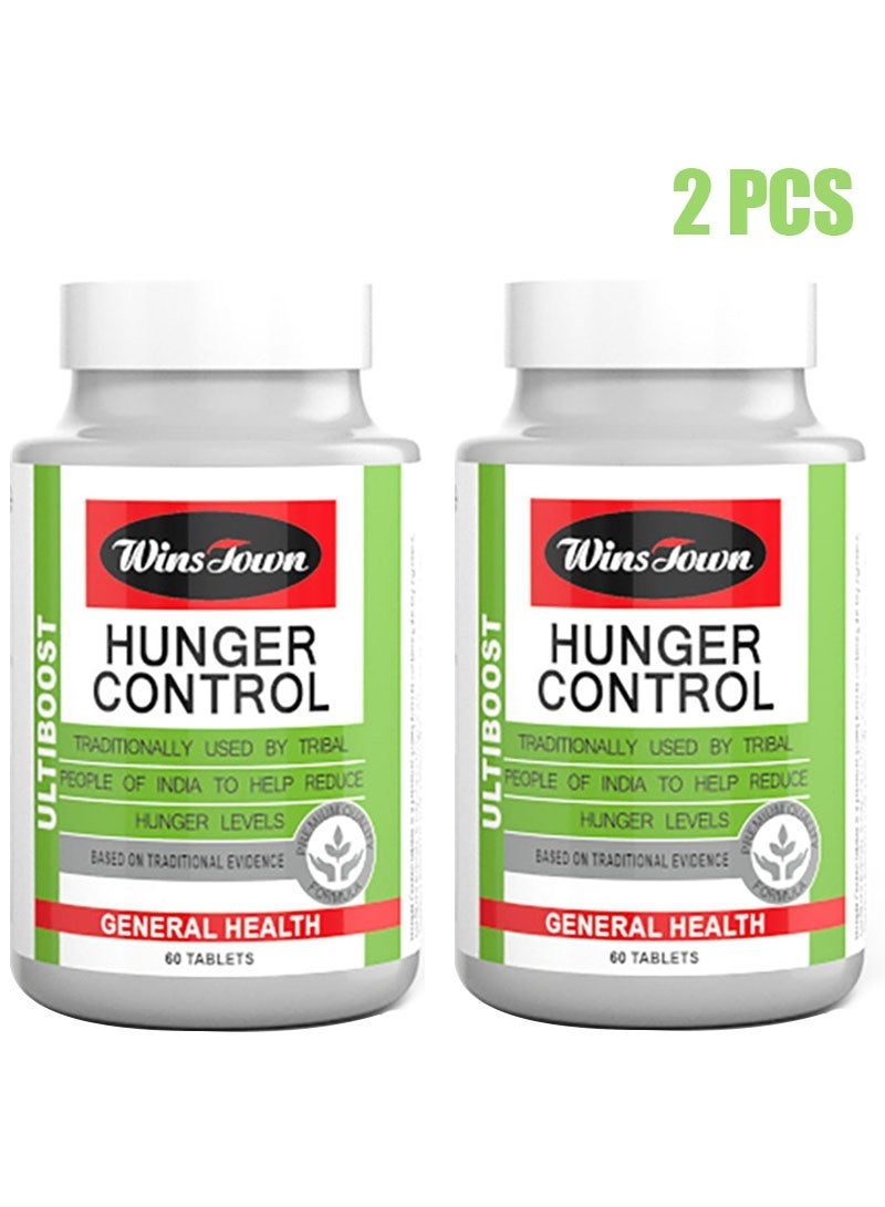 Wins Town 2 PCS Hunger Control General Health Tablets,Hunger Buster Tablets Natural Weight Loss Supplement - 120 Tablets - Image 1