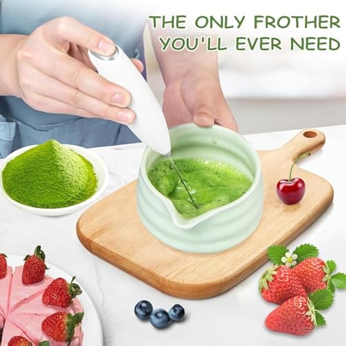 LENND Matcha Whisk Set7Pcs Matcha Kit For Ceremony Ceramic Matcha Tea Set Bowl With Spout Powder Starter Sifter Ceramic Whisk Holder Spoon Japanese Tea ToolsGift For Matcha LoverFriend - Image 2