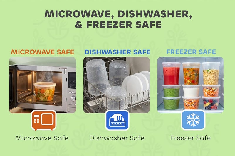 JoyServe Deli Food Containers with Lids - (144 Sets) Bulk Case of 72-32 Oz Quarts & 72-16 Oz Pints Airtight Food Storage Takeout Meal Prep Containers, BPA-Free, Dishwasher, Microwave Safe - Image 5