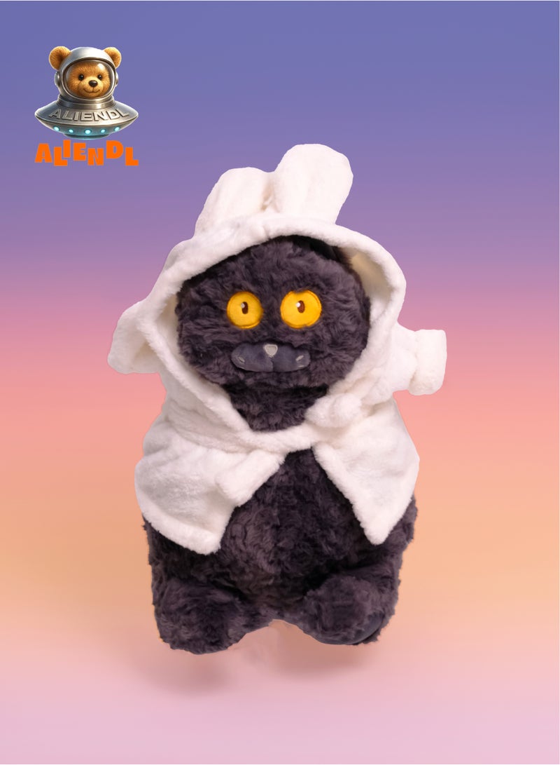 ALIENDL Timid Cat – Plush Cat Stuffed Animal Toy for Baby Kids, Soft Cute Cat Doll Gift Set with Removable Outfit & Pouch, Lovely Gift for Kids, Girls & Friends - Image 2