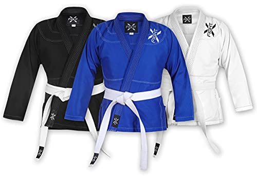 FightX بدلة FightX BJJ للرجال والنساء - بدلة جيو جيتسو البرازيلية خفيفة الوزن مع حزام مجاني (أبيض، A1) - Image 3