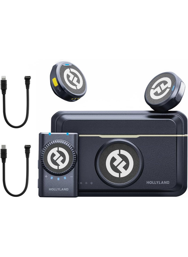 Hollyland Lark M2 Wireless Lavalier Microphone for Camera PC Laptop Phones Mini Lapel Mic 48KHz 24Bit 1000ft Range Noise Cancellation 30H Battery for Video Recording Streaming Content Creation - Image 1