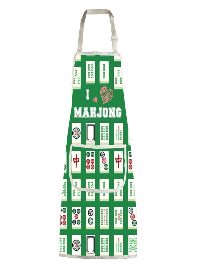 MBMSO Mahjong Apron with Pockets Mahjong Lover Gifts Mahjong Gifts for Grandpa Kitchen Cooking Apron Mahjong Players Gifts (Mahjong Apron-green) - Image 1