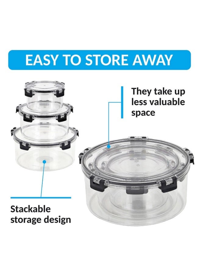 KITCHENOO 3-pack of airtight plastic food storage containers with black lids (small, medium, and large) | Leakproof and microwave, freezer, and dishwasher safe - Image 3
