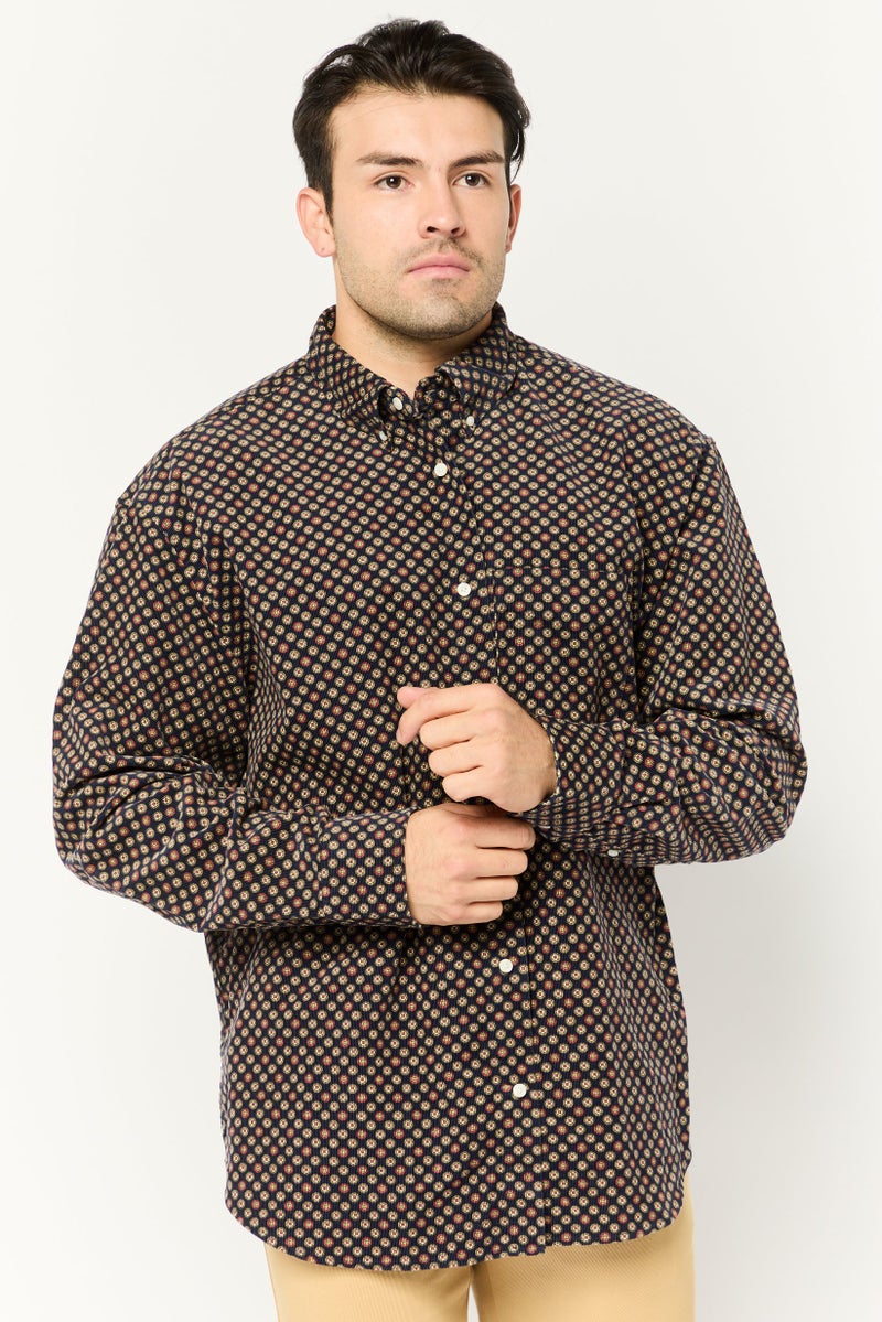 GANT Men Relaxed Fit Allover Print Long Sleeves Casual Shirt, Multicolor - Image 1