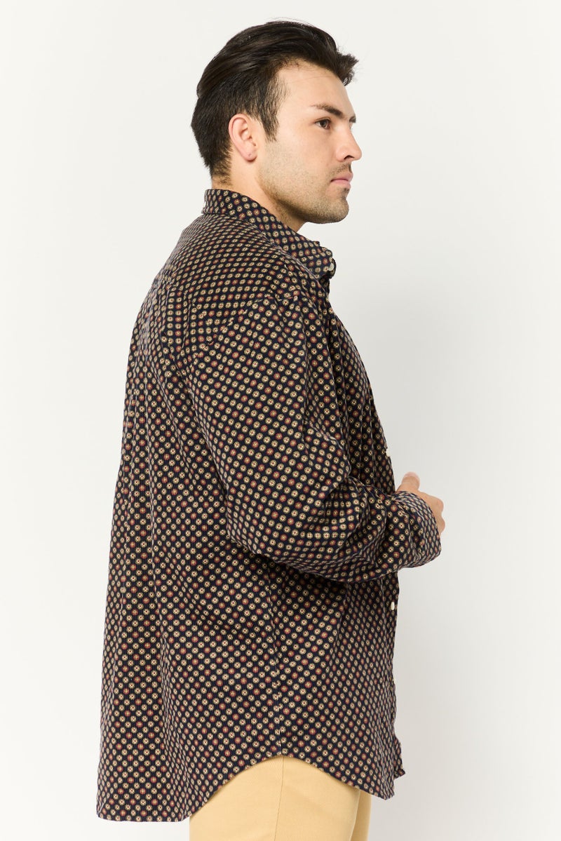 GANT Men Relaxed Fit Allover Print Long Sleeves Casual Shirt, Multicolor - Image 3