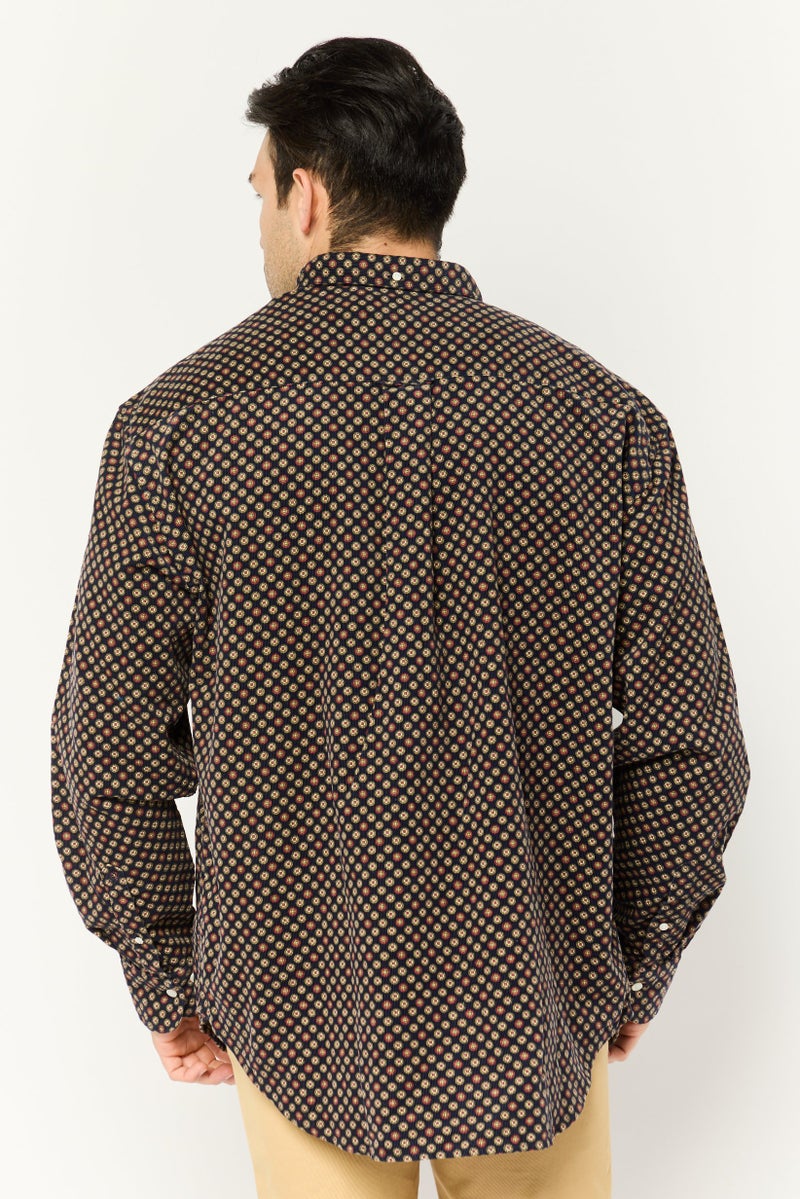 GANT Men Relaxed Fit Allover Print Long Sleeves Casual Shirt, Multicolor - Image 4